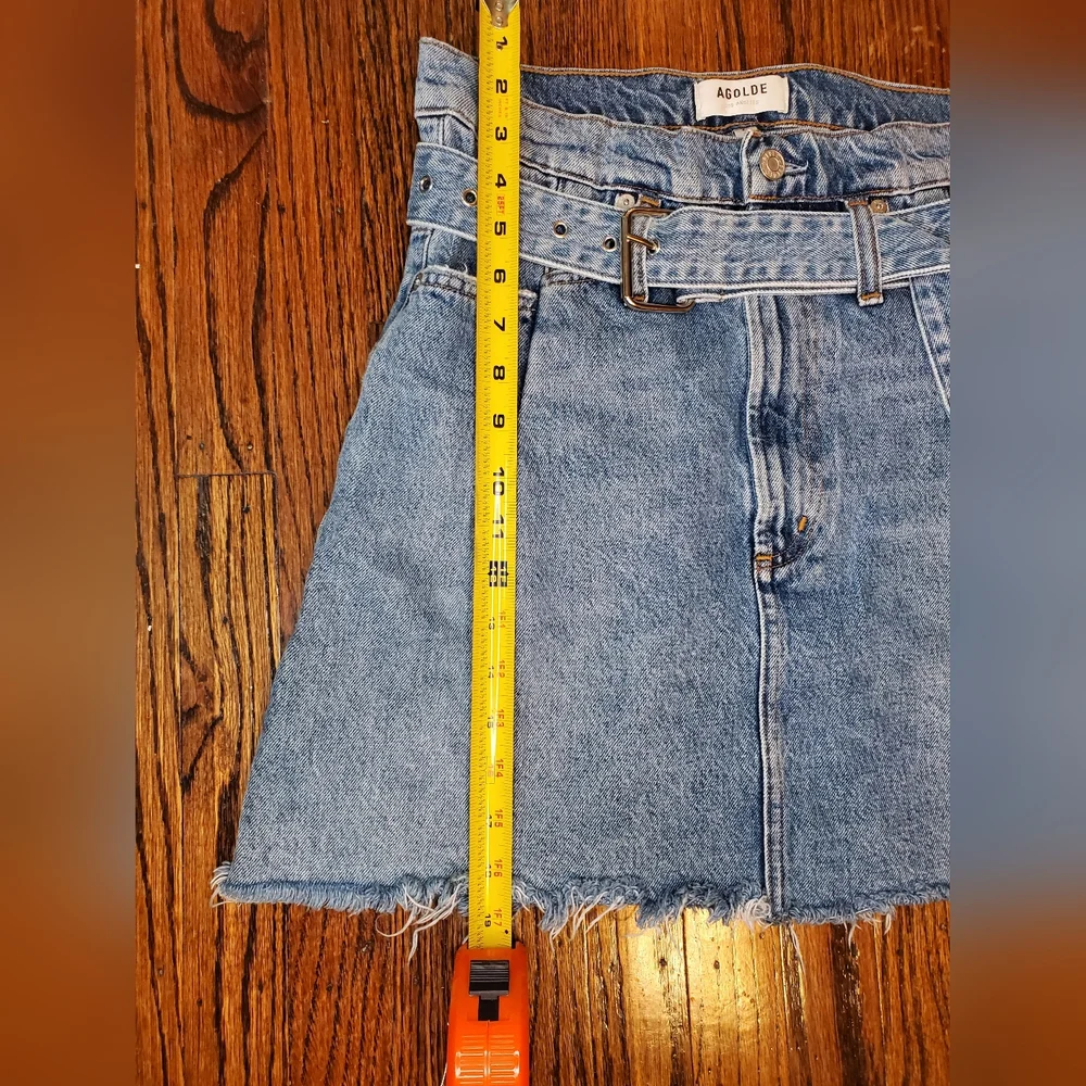 Agolde Belted Raw Hem Denim Skirt - Picture 5 of 9
